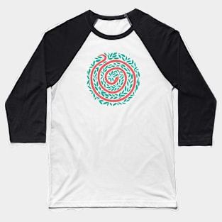 Spiral Snake pink Baseball T-Shirt